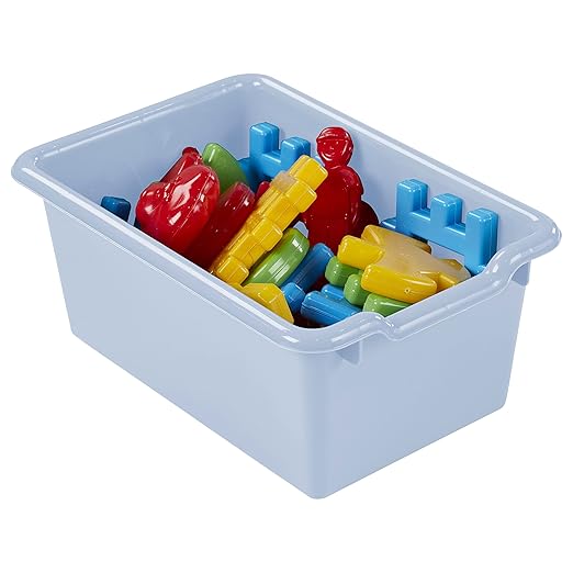 ECR4Kids Scoop Front Storage Bins, Multipurpose Organization, Powder Blue, 10-Piece