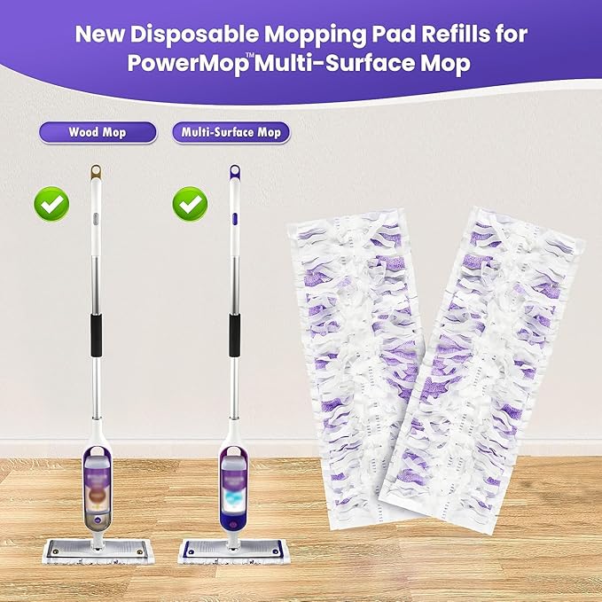 25 Pack Power Mop™ Pad Refills for Swiffer® PowerMop™ Multi-Surface Mop, Powermop™ Multi-Surface Mop Pad Replacement Kit