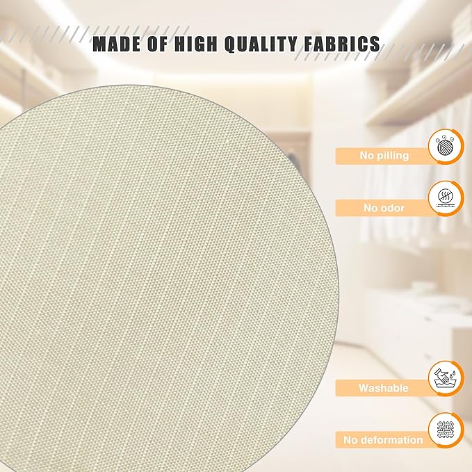 Hanging Closet Organizer, Easy Mount Foldable 5-Shelf Hanging Closet Wardrobe Storage Shelves, Clothes Handbag Shoes Accessories Storage, Washable Oxford Cloth Fabric, Beige