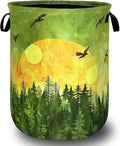 Watercolor Sunset Laundry Basket Foldable Forest Laundry Hamper Oxford Cloth Colorful Tote Bag Clothes Toy Storage Bucket For Bathroom/Laundry Storage/Bedroom 18.9 x 16.5 Inch