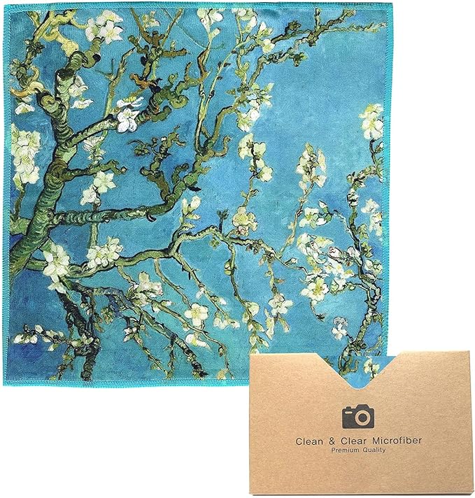 Large [2 Pack] Classic Art (Gogh Almond Blossoms) - Ultra Premium Quality Microfiber Cleaning Cloths (Best for Camera Lens, Glasses, Screens, and All Lens.), Microfiber Cloth