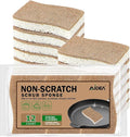 AIDEA Sponges Non Scratch, 12Count, Natural Sponge for Non Stick Cookware, Sponges Kitchen, Cellulose Scrub Sponge for Dishes, Cleaning Power for Kitchen, Bathroom, Household