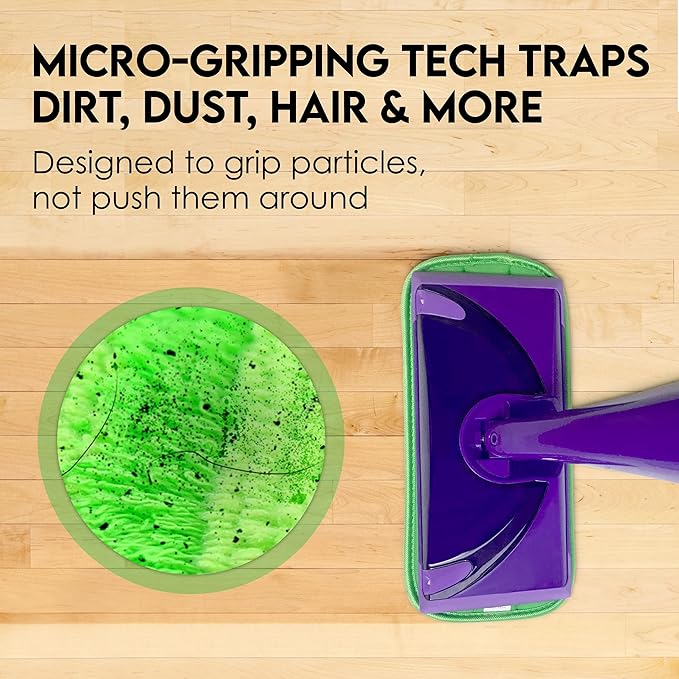 Reusable Floor Mop Pads - 8 Pack Swiffer Wet Jet Compatible Refills - Machine Washable, 12-inch Microfiber Mop Swiffer Wet Pads - Eco-Friendly Household Cleaning Supplies