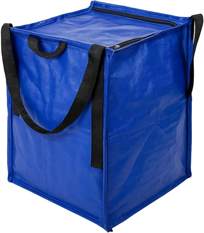 DURASACK Heavy Duty Storage Tote Bag with Zipper Top 22-Gallon Rugged Woven Polypropylene Moving Bag, Reusable Self-Standing Design, Holds up to 500 Pounds, Single, Blue