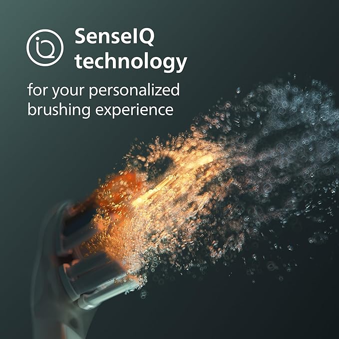 Philips Sonicare DiamondClean 9900 Prestige Electric Toothbrush - with SenseIQ Technology and Advanced AI App, 5 Brushing Modes, 3 Intensity Levels, Charging Travel Case, Champagne, HX9990/11