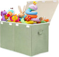 popoly Large Toy Box Chest with Lid, Collapsible Sturdy Toy Bin Storage Organizer Boxes Baskets for Kids, Boys, Girls, Nursery, Playroom, 25"x13" x16"