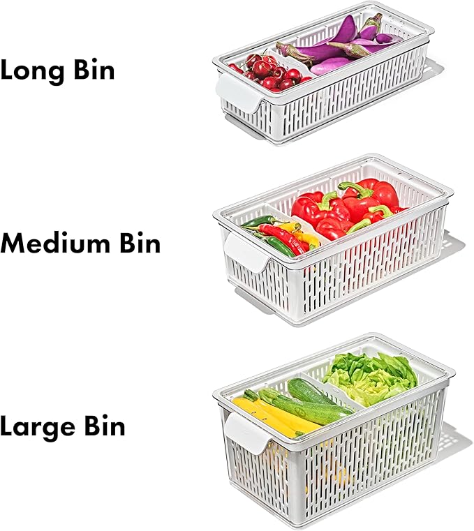 OXO Good Grips Produce Saver – Medium Bin, 13.8 x 7.4 x 4.7 in, White