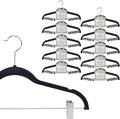 Simplify 60 Pack Velvet Hangers with Clips | Skirt and Pants | Slim Space Saving | Closet Organization | Non-Slip | Prevent Creases | Swivel Neck | Durable | Black