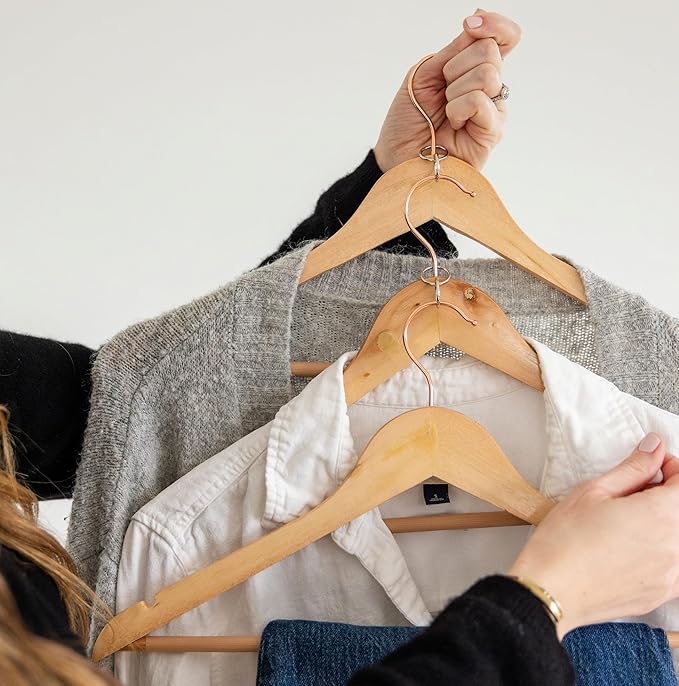 Three by Three Seattle Cliffhanger™ Hanger Connectors: Space-Saving Wardrobe Solution, 3 Pack (12 Links)