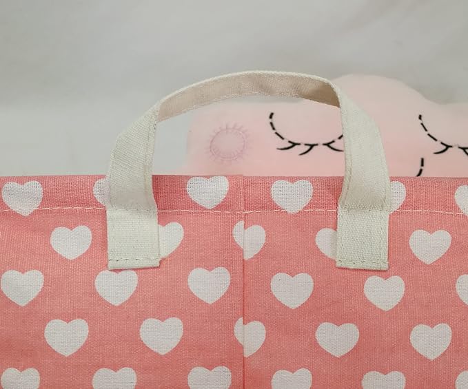 Girls Storage Basket Pink Valentine's Day Gifts Basket Waterproof Organizer Nursery Bins Toy Box for Organizing Home/Dorm/Kitchen/Pet/Office/Closet/Shelf/Room Decor