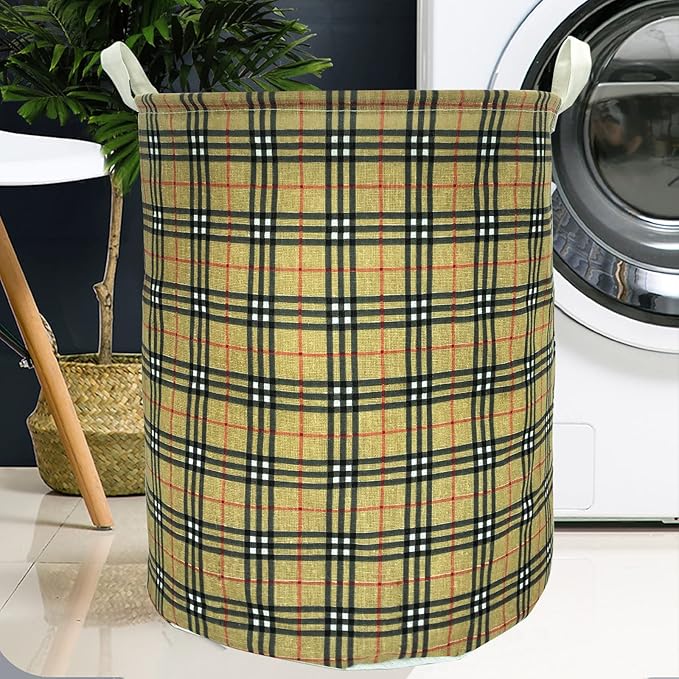 Merdes 19.7’’ Waterproof Foldable Laundry Hamper, Dirty Clothes Laundry Basket, Linen Bin Storage Organizer for Toy Collection (Lattice)