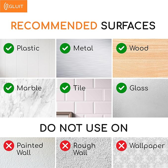 GLUIT Adhesive Wall Hooks for Hanging Heavy Duty 22 lbs Hooks for Walls No Damage, Towel Sticky Clear Hook, Waterproof, Home, Bathroom, Kitchen, Office, and Outdoor 6 Pack
