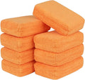 AIDEA Microfiber Applicator Pad-8Pack, Car Wash Sponge, Premium Microfiber Sponge and Cleaning Pads, Perfect for Effortless Wax, Sealant, and Conditioner Application-Orange
