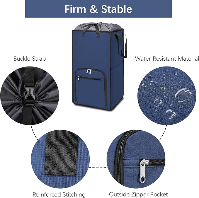 Bukere Extra Large Rolling Laundry Basket with Wheels, 90L Freestanding Collapsible Laundry Hamper Bag for Clothes Storage, Removable Wheeled Cart for College Dorm Apartment Laundry Room Bathroom