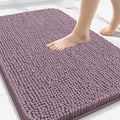 Arotive Bathroom Rugs 30x20, Extra Soft Absorbent Shaggy Chenille Bath Rugs, Machine Washable Rubber Backing Non-Slip Bath Mats for Bathroom Floor Tub and Shower, Home Decor Accessories, Deep Plum