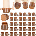 Aneaseit Chair Leg Floor Protectors - 32 pcs Brown - Felt Bottom Silicone Pads for Hardwood Floors & Furniture Feet - Rubber Caps for Chairs - Medium