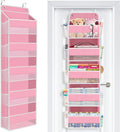 SpaceWhisper Over the Door Organizer, 5 Large Pocket Hanging Storage Organizer with 40lb Capacity, Space Saving for Nursery, Bathroom, Bedroom, Closet - Baby Essentials & Toiletry Organizer (Pink)