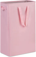 efluky Slim Laundry Basket, Narrow Laundry Hamper with Handles, Collapsible Dirty Clothes Hamper, Tall Laundry Bin for Laundry Room, Dorm and Bedroom, 19.8 Gallon (75L) Pink