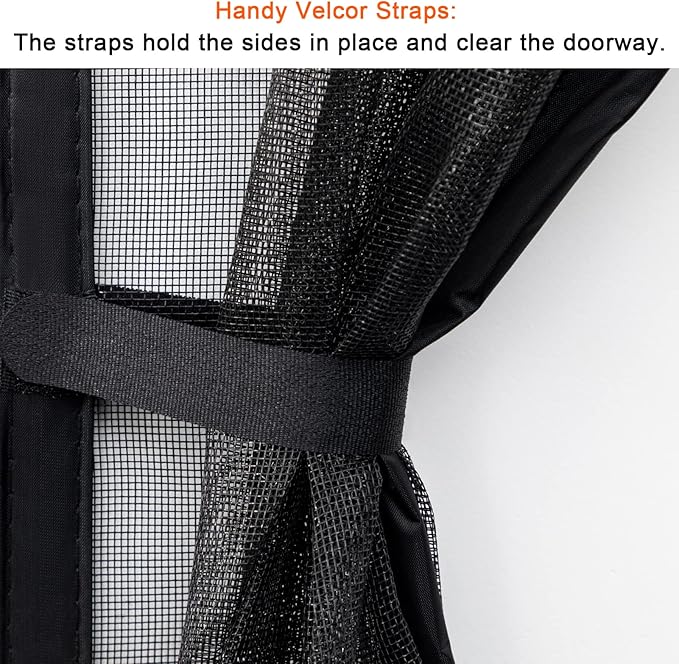 Sunolga 50 x 84 Inch Magnetic Screen Door, Fits Doors Size 48 x 83 Inch, Reinforced Fiberglass Screen Door Mesh with Full Frame Hook & Loop, Door Screen Magnetic Closure for Hands-Free