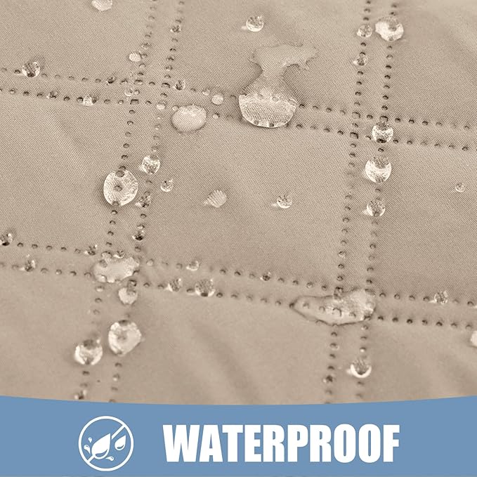 Smiry Waterproof Dog Bed Cover Pet Blanket, Soft Washable Dog Blanket for Furniture Bed Couch Sofa Reversible, Checkered (40"x90", Taupe/Taupe)