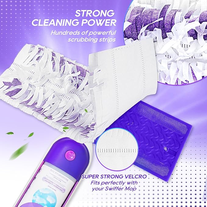 Power Mop Pads Compatible with Swiffer Power Mop, Disposable Power Mop Refills, PowerMop Wood Mopping Pad Refills for Floor Cleaning, 10 Count