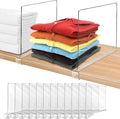12 Inches Shelf Dividers for Closet Organization and Storage, 12 Pack Vertical Purse Organizer for Closet Adjustable Acrylic Bookshelf for Organization, Perfect for Sweater Shirts Handbags in Bedroom