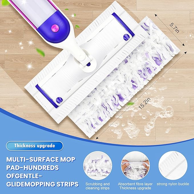 Cleaning Pads Compatible with Swiffer® Power MOP™ Refills | 50 Pack 20% Thicker Pads | Pet Hair & Grease Deep Cleaner