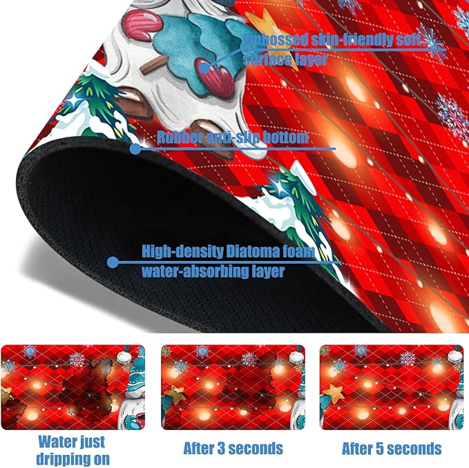Chrismas Sink Faucet Absorbing Mat Winter is Coming Sink Splash Guard Drying Mat for Kitchen Bathroom Faucet Sinkmat 15.5"X5.5"