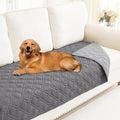 Smiry Reversible Waterproof Couch Covers for Sofa, Washable Dogs Pet Couch Covers for 3 Cushion Sofa Pet Friendly, Water Resistant Furniture Protector Slipcover, Geometric (30"x70", Grey/Light Grey)