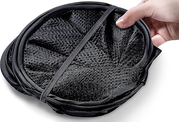 Laundry Basket, Laundry Hamper - Mesh Popup Laundry Hamper. Portable, Durable Handles, Collapsible for Storage, and Easy to Open. Great for The Kids Room, College Dorm, or Travel. (Black)[SHOOTING]