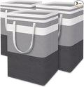 HomeHacks 3-Pack Large Laundry Basket,75L Each Waterproof, Freestanding Laundry Hamper, Collapsible Tall Clothes Hamper with Extended Handles for Clothes in the Dorm and Family-Gradient Grey