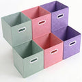Lourome 11 inch Cube Storage Organizer, Closet Organizers and Storage Bins with Handle, Collapsible Storage Bins for Shelves, Baskets Box for Clothes, Home, Toy, Lego, Fabric, Pack of 6