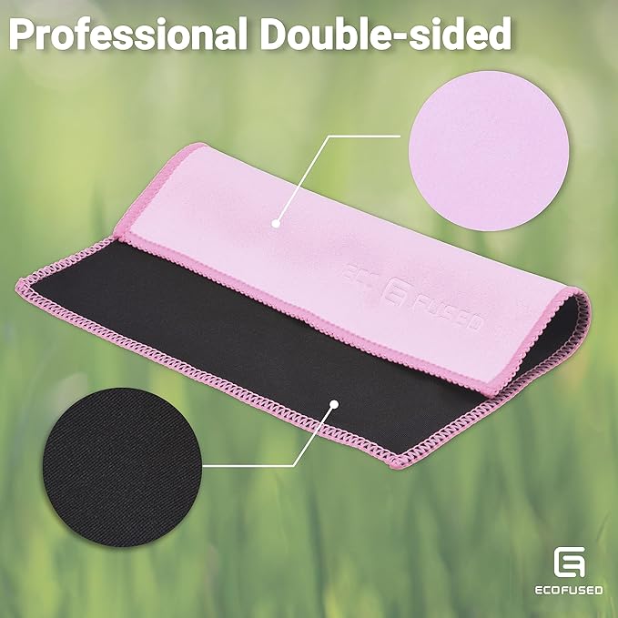 Eco-Fused Microfiber Cleaning Cloths Double-Sided - 5 Pack - 6.6 x 6.2 inch - Microfiber and Suede Cloth for Smartphones, LCD TV, Tablets, Laptop Screens, Camera Lenses (Pink)