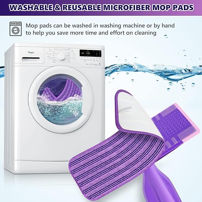 Reusable Mop Pads Compatible with Swiffer Wet Jet, Wet Jet Pads Refills for Swiffer Mop, Microfiber Replacement Pads for Hardwood Floor cleaning, Dry Wet Mopping Cloths for 12" Wet Jet Refill, 12 Pack
