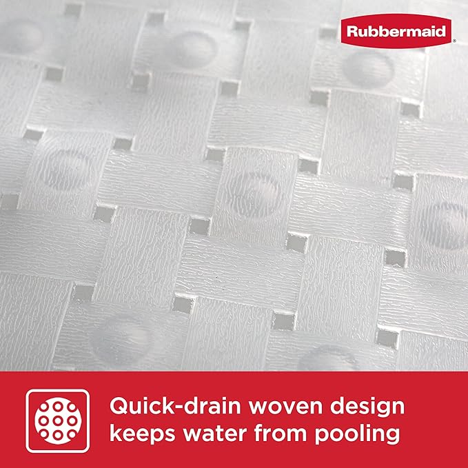 Rubbermaid INSTAMAT Tub Mat, Non-Slip Bath Mat Hangs Over Showerhead for Fast Drying, 27.2 x 15.2 Inch, BPA-Free, Easy Care Shower Mat for Inside Bathtub or Shower, Clear