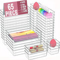 Drawer Organizers Set of 65, 4 Sizes Clear Plastic Drawer Organizers and Storage Bins for Kitchen, Bathroom, Office, Dresser Desk Drawer Organizer Tray for Jewelry, Makeup, Junk, Gadgets