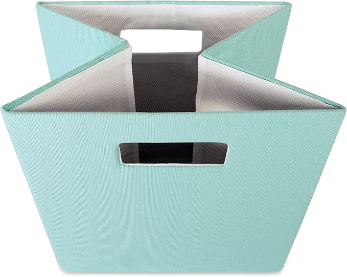 DII Poly-Cube Storage Collection Hard Sided, Collapsible Solid, Small, Aqua (Pack of 2)