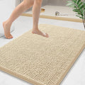 Arotive Bathroom Rugs 36x24, Extra Soft Absorbent Shaggy Chenille Bath Rugs, Machine Washable Rubber Backing Non-Slip Bath Mats for Bathroom Floor Tub and Shower, Home Decor Accessories, Beige