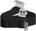 Simple Deluxe 50 Pack Velvet Hangers, Non-Slip Clothes Hangers with Shoulder Notches, 360° Swivel Hooks, Heavy Duty Coat Suit Hangers for Coats & Pants, Black
