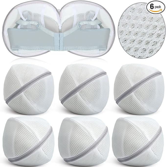 Shappy 6 Pieces Bra Washing Bag for Laundry Mesh Wash Lingerie Underwear Brassiere Washing Bags with Zipper for Women Laundry Storage(7.87 Inch,Gray)