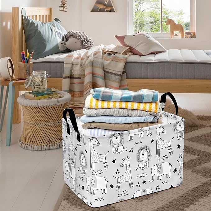 Kids Storage Basket Baby Foldable Toys Organizer Bins Decorative Gifts Bakset Waterproof Nursery Hamper Women Storage Cube Kids Laundry Basket for Home/Dorm/Kitchen/Pet/Office/Closet/Shelf/