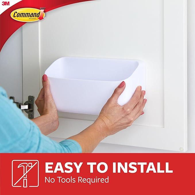 Command 10 Lb Large Organizing Caddy with 4 Strips,9.91" x 3.38" x 5.15",Heavyweight Damage-Free Hanging for Organizing Cleaning Supplies,Closet,and Pantry,(Pack of 8)