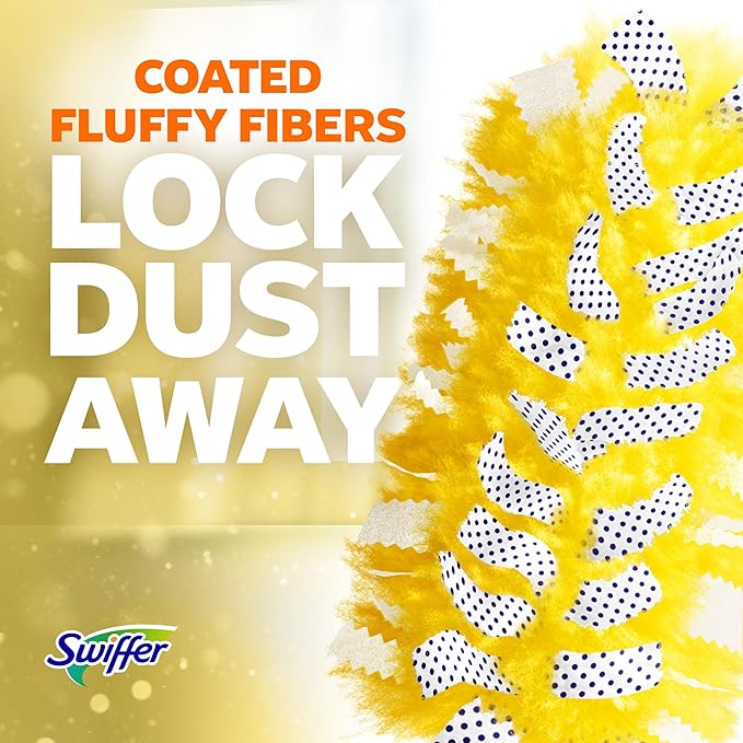 Swiffer Dusters Refill for Cleaning, Feather & Microfiber Duster Disposable Alternative, for Dusting Furniture, Blinds, Ceiling Fans, Walls, Helps Remove Allergens, Heavy Duty, Lavender, 11ct