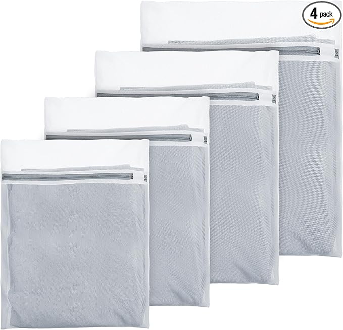 4pcs Net Mesh Washing Bags for Laundry Mesh Laundry Bags for Washing Machine Wash Durable Net Wash Bag for Delicates Room Essentials for College Dorm Travel (X Large, Large, Medium, Small)