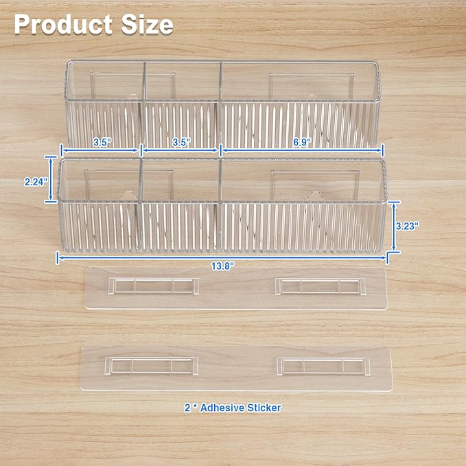 2 Pack Adhesive Cabinet Door Organizer, Lid Organizers Inside Cabinet Spice Rack Food Container/Tumbler Lids Holders for Kitchen & Bathroom Wall Mounted(Acrylic)