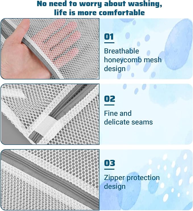 4Pcs Mesh Laundry Bags for Delicates 30x20cm Small Mini Durable Lingerie Bags for Washing Machine Delicates Laundry Bag for Lingerie Underwear Socks Baby Clothes Travel 11.8 x 7.87 Inches
