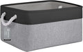 Large Storage Baskets- 15.7x11.8x8.26 inch Storage Bins for Shelves and Closet Organizing, Foldable Fabric Bin for Home Organization Clothes and Laundry (1-Pack, Black&Gray)