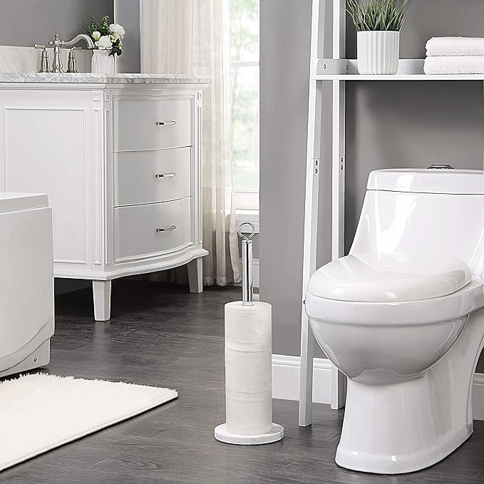 SunnyPoint Elite Heavy Weighted Sturdy Spare Toilet Paper Roll Holder Storage Stand