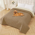 Smiry Reversible Waterproof Couch Covers for Sofa, Washable Dogs Pet Couch Covers for 3 Cushion Sofa Pet Friendly, Water Resistant Furniture Protector Slipcover, Geometric (82"x102", Camel/Beige)