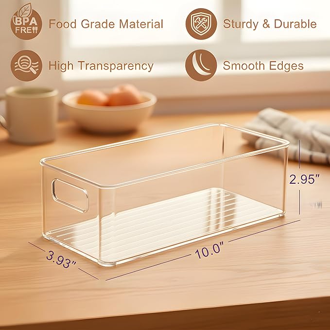 MGY 4Pack Clear Magnetic Baby Bottle Organizer for Refrigerator, Space-Saving Storage Container for Baby Bottles,Bottle Organizer